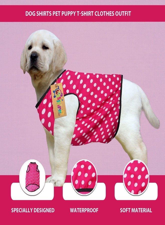 Western Era Funky Soft Cotton Dog T-Shirt | Comfortable & Breathable Dog Clothing | Stylish Sleeveless Vest Pet Outfit (Polka Pink) (XXXLarge) (30inches) - Image 2